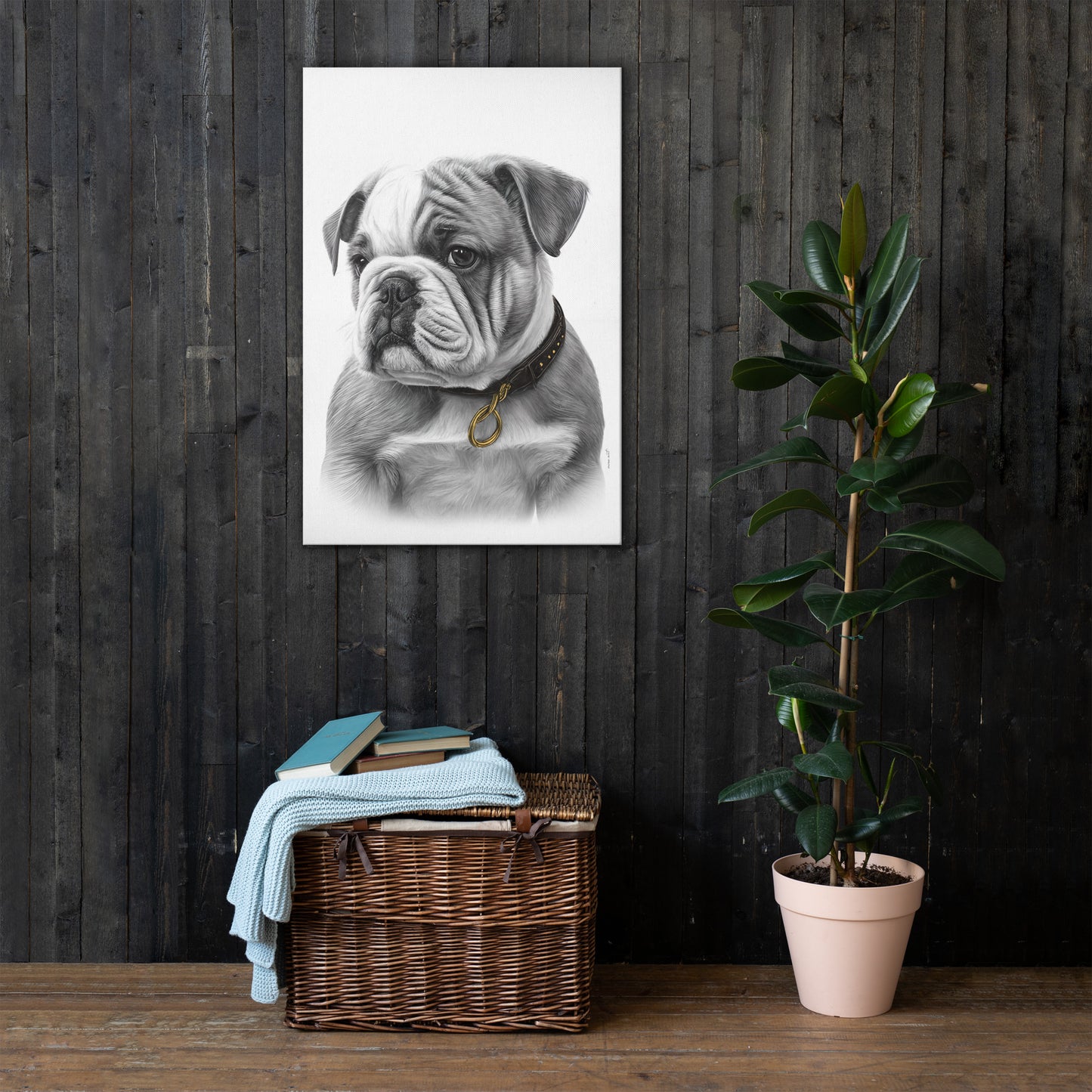 English Bulldog Puppy (Thin Canvas)